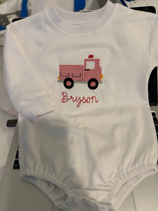 Firetruck onesie