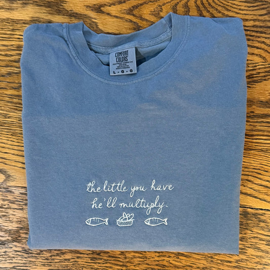 Fishes and loaves multiplied tshirt